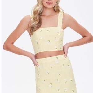 Forever 21 Floral Embroidered Mini Skirt